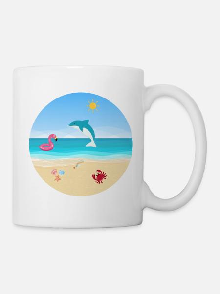 Strand Design - Tasse - Weiß