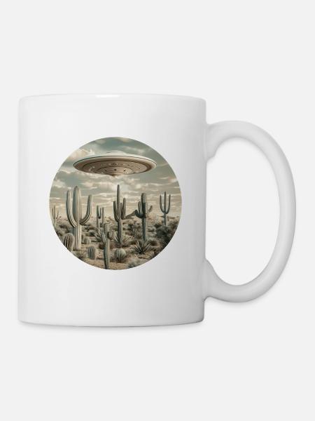 OVNI, Nature, Extraterrestre, Cactus, Cactus, Désert - Mug blanc - blanc