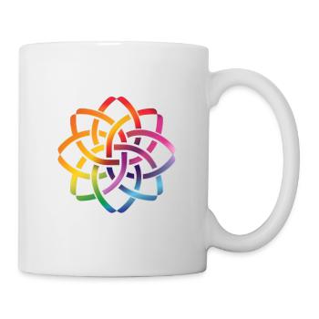 Celtic Rainbow Flower Celtic Knot Colorful - Mug - white - Right