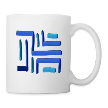 Labyrinth Malerei Blau - Tasse - Weiß - Rechts