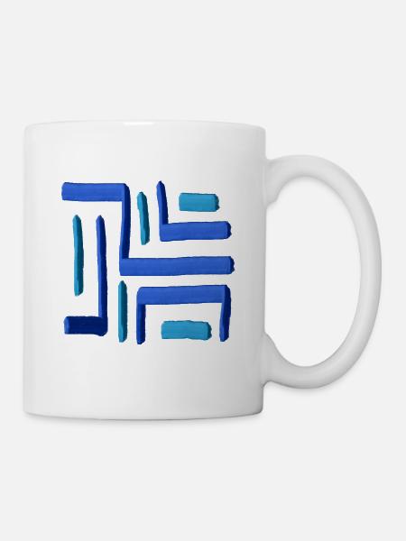 Labyrinth Painting Blue - Mug - white