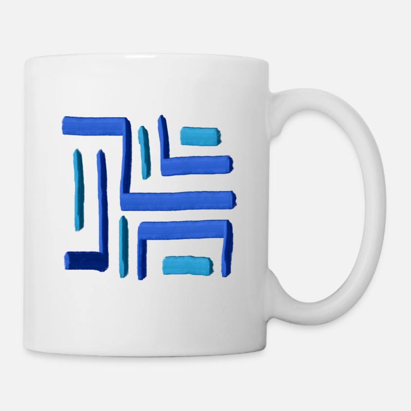 Labyrinth Painting Blue - Mug - white