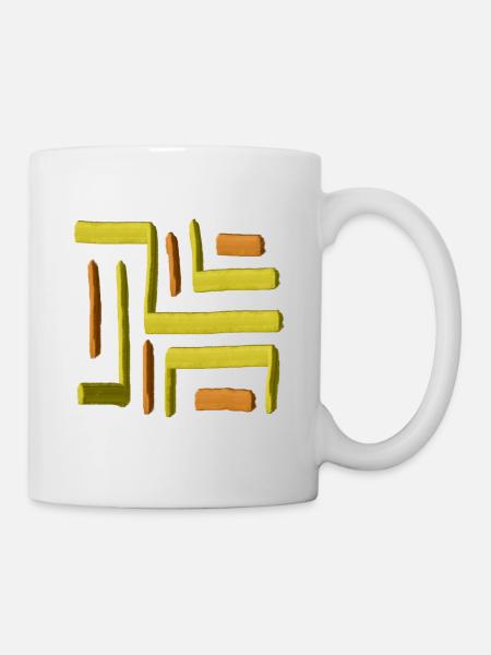 Labyrinthe peinture jaune - Mug blanc - blanc