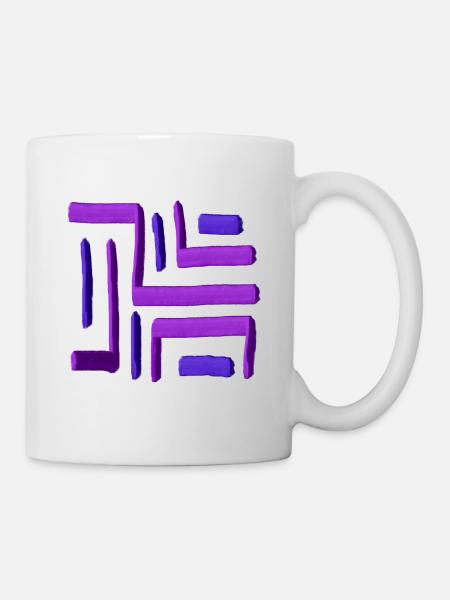 Labyrinthe peinture violette - Mug blanc - blanc
