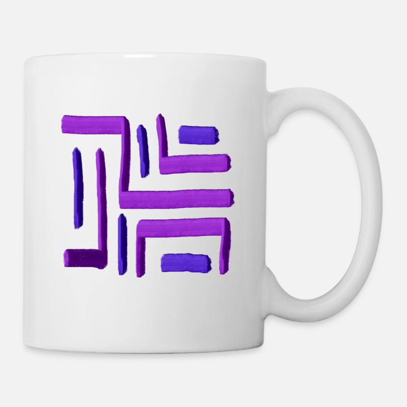 Lila Farblabyrinth - Tasse - Weiß