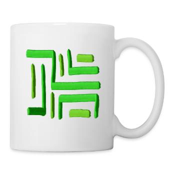 Grünes Farblabyrinth - Tasse - Weiß - Rechts