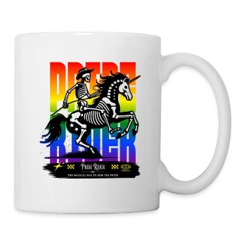 Pride rider Skull // Skelett-Cowboy Einhorn FS0240 - Tasse - Weiß - Rechts