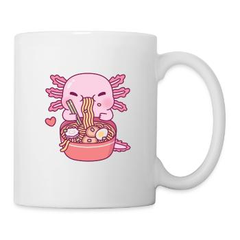 Süßer Axolotl liebt Ramen-Nudeln - Tasse - Weiß - Rechts