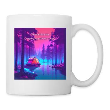 Daydreaming in the moonlight while camping - Mug - white - Right