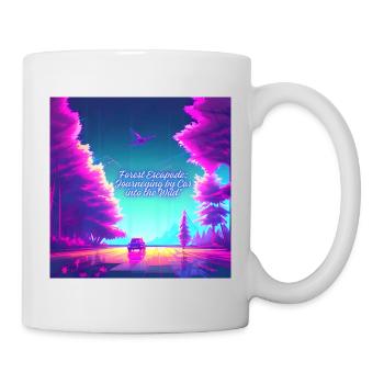 Journée d'escapade en voiture forêt sauvage - Mug blanc - blanc - Droite