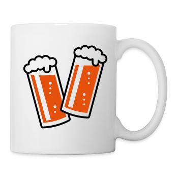 2 Altbiergläser Stoßen An (Bier / Altbier / 2C) - Tasse - Weiß - Rechts