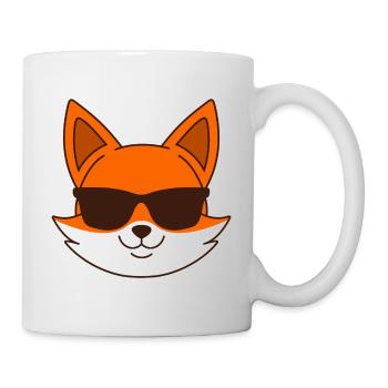 Renard avec lunettes de soleil - Mug blanc - blanc - Droite