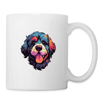 Portuguese Water Dog Breed Watercolor Cartoon Kawa - Mug - white - Right