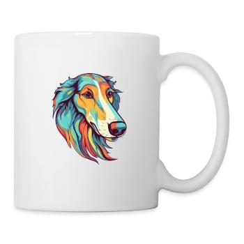 Silken Windhound Dog Breed Watercolor Cartoon Kawa - Mug - white - Right