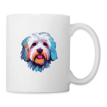 Cotons de Tuléar Race Chien Aquarelle Dessin Animé Kawa - Mug blanc - blanc - Droite
