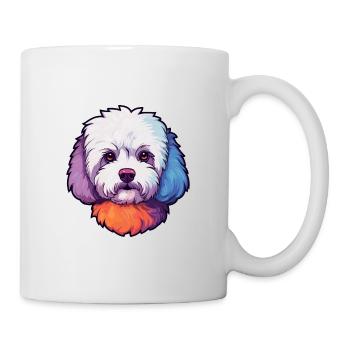 Bichons frisé race de chien aquarelle dessin animé Kawaii - Mug blanc - blanc - Droite
