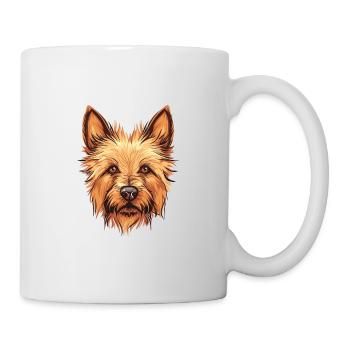 Norwich Terrier Hunderasse Aquarell Karikatur Kawai - Tasse - Weiß - Rechts