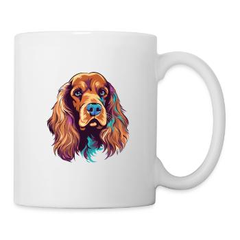 Englischer Cocker Spaniel Hunderasse Aquarell Cartoo - Tasse - Weiß - Rechts