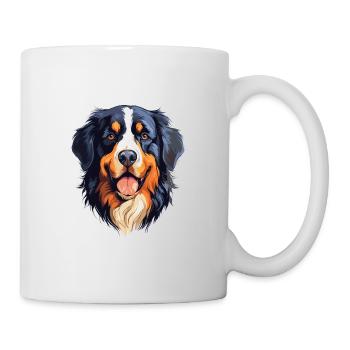 Bernese Mountain Dog Breed Watercolor Cartoon Kawa - Mug - white - Right
