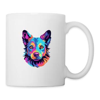 Mudi Hunderasse Aquarell Cartoon Kawaii Bunt - Tasse - Weiß - Rechts