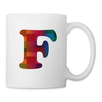 Buchstabe F Vintage - Tasse - Weiß - Rechts