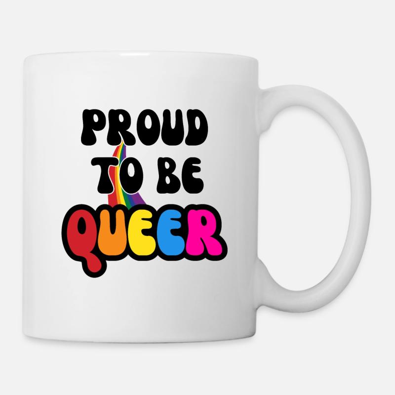 Queer + Regenbogen LGBTQ+ Pride Month - Tasse - Weiß