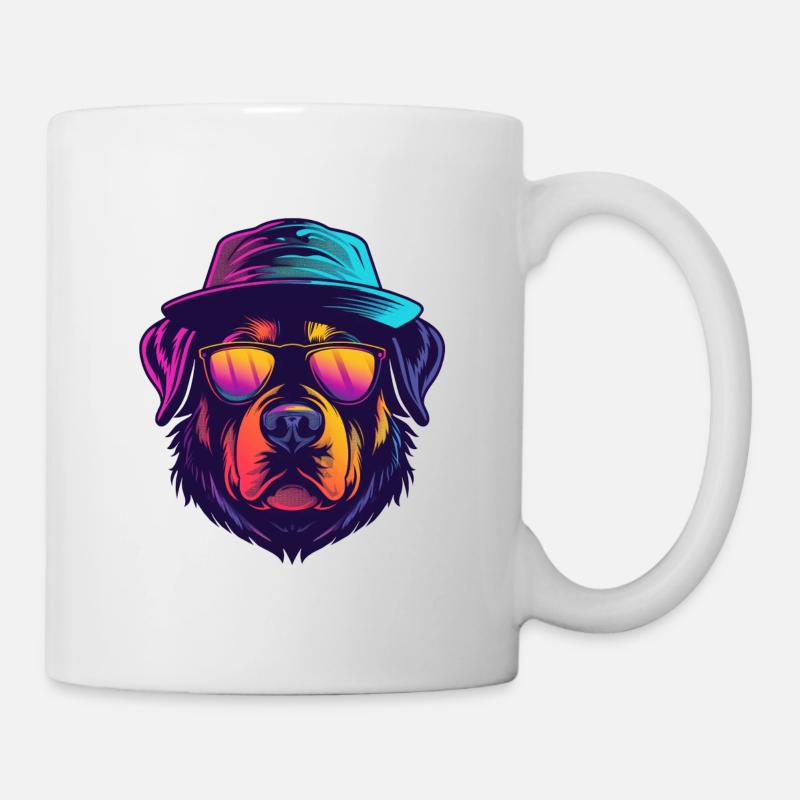 Logo chien Rottweiler molosse - Mug blanc - blanc