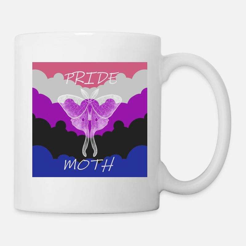 PAPILLON DE LA FIERTÉ GENDERFLUID - Mug blanc - blanc