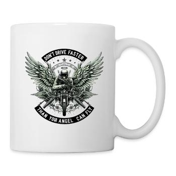 Ne conduisez pas plus vite que votre ange ne peut voler - Mug blanc - blanc - Droite