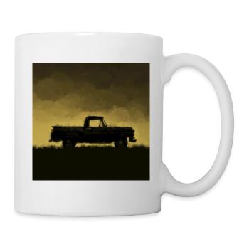 Pickup Truck Silhouette am Horizont - Tasse - Weiß - Rechts