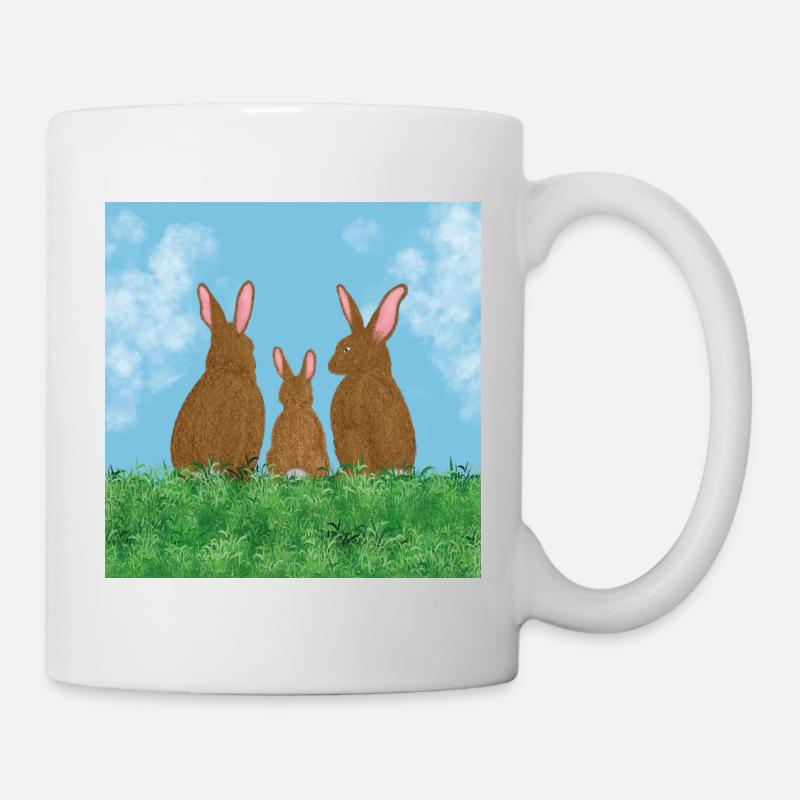 Famille de lapins - Mug blanc - blanc