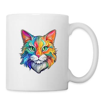 Bunte Katze - vielfältiger Freund - Tasse - Weiß - Rechts
