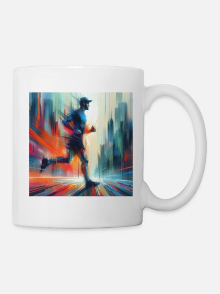Homme qui court 4 - Mug blanc - blanc