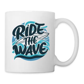 Ride the wave Surfen Surfbrett Sommer Urlaub - Tasse - Weiß - Rechts