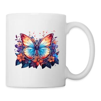 Butterfly, Flowers, Spring, Nature - Mug - white - Right