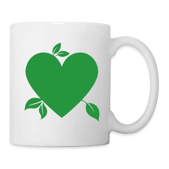 Grünes Herz, wir müssen die Natur lieben - Tasse - Weiß - Rechts