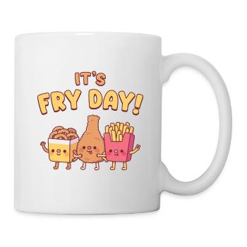 Mignonnes rondelles d’oignon frites de poulet frites son jour de friture - Mug blanc - blanc - Droite
