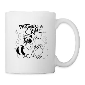 « Partenaires dans le crime » - Raccoon & Goose - Mug blanc - blanc - Droite