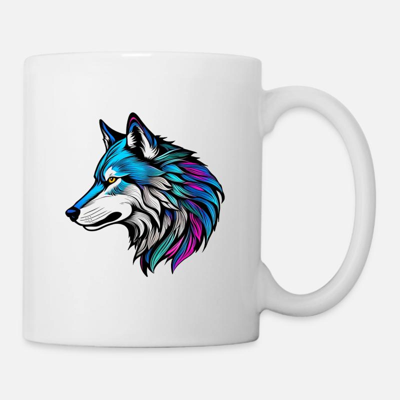 Le beau profil d'un loup - Mug blanc - blanc
