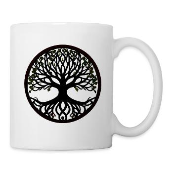 Baum des Lebens - Keltischer Stil - Tasse - Weiß - Rechts