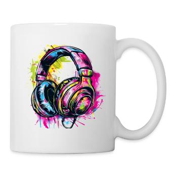 Graffiti Kopfhörer Headphones - Tasse - Weiß - Rechts