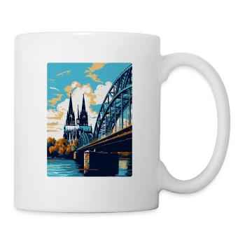 Köln Deutschland Vintage Reiseplakat Souvenir WPA - Tasse - Weiß - Rechts