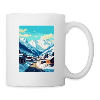 Ischgl Österreich Vintage Reiseplakat Souvenir WPA - Tasse - Weiß - Rechts