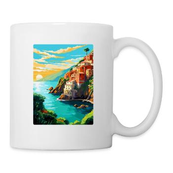 Cinque Terre Italy Vintage Travel Poster Souvenir - Mug - white - Right