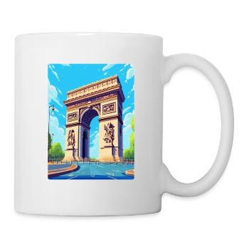 Arc De Triomphe Paris Frankreich Vintage Reiseposter - Tasse - Weiß - Rechts