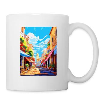 Perpignan Frankreich Vintage Reiseplakat Souvenir - Tasse - Weiß - Rechts