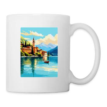 Comer See Italien Vintage Reiseplakat Souvenir WPA - Tasse - Weiß - Rechts