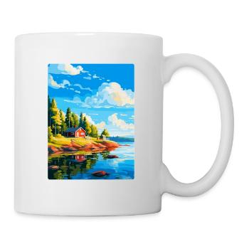 Ålandinseln Finnland Vintage Reiseplakat WPA - Tasse - Weiß - Rechts