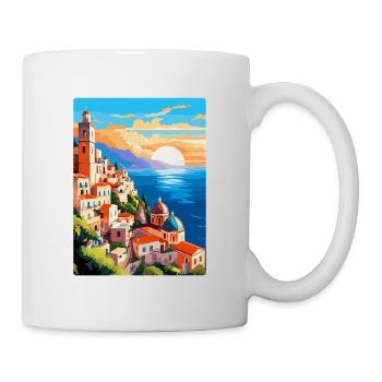 Amalfi Italie Affiche de voyage vintage WPA Souvenir - Mug blanc - blanc - Droite