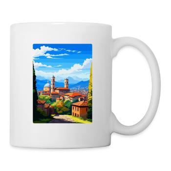 Bergamo Italien Vintage Reiseposter WPA Souvenir - Tasse - Weiß - Rechts